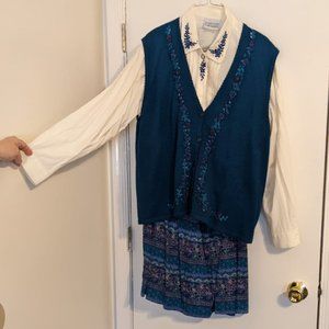 Vintage Jantzen Classics Set Blue & White